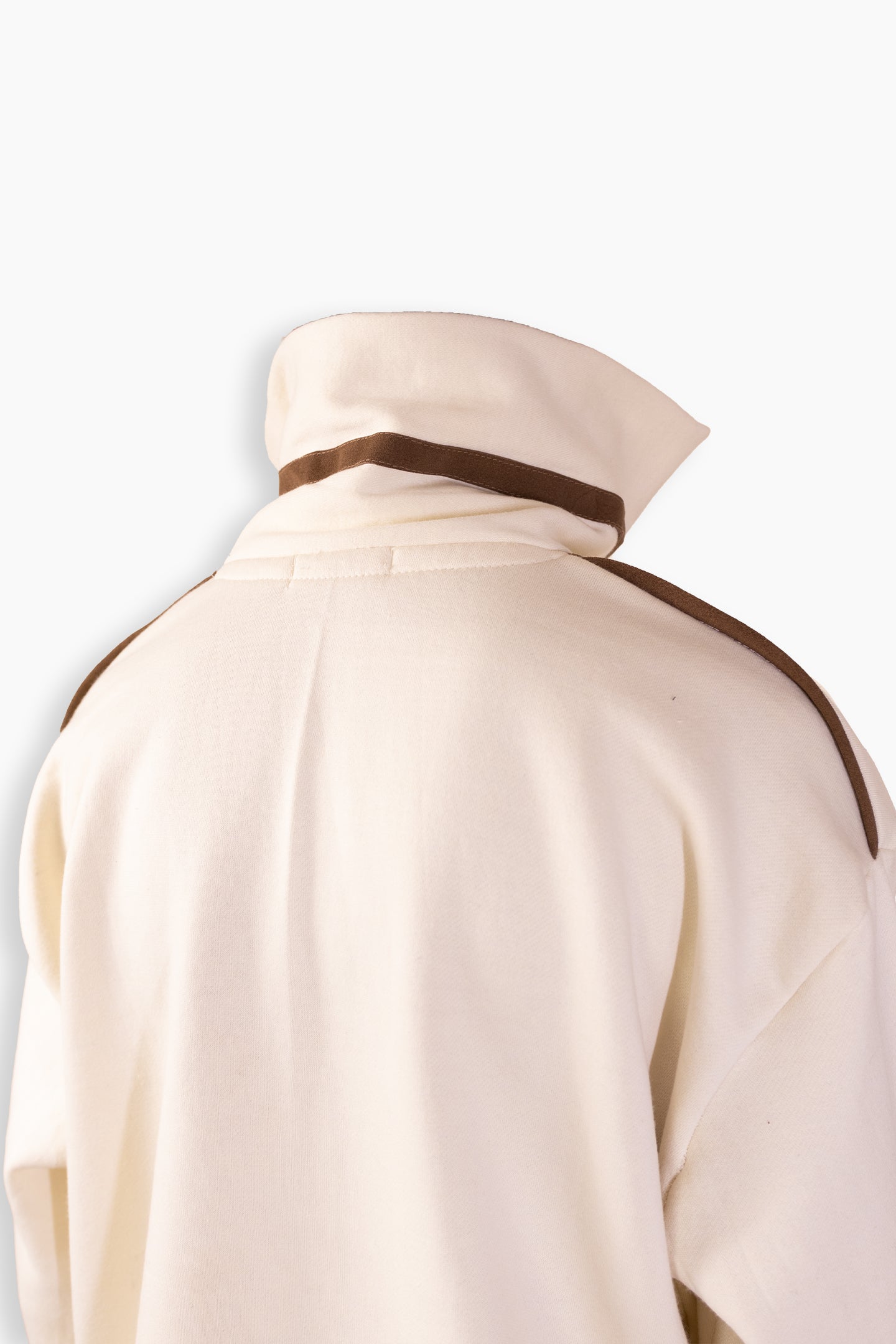 Beige Suede Detailed Sweatshirt