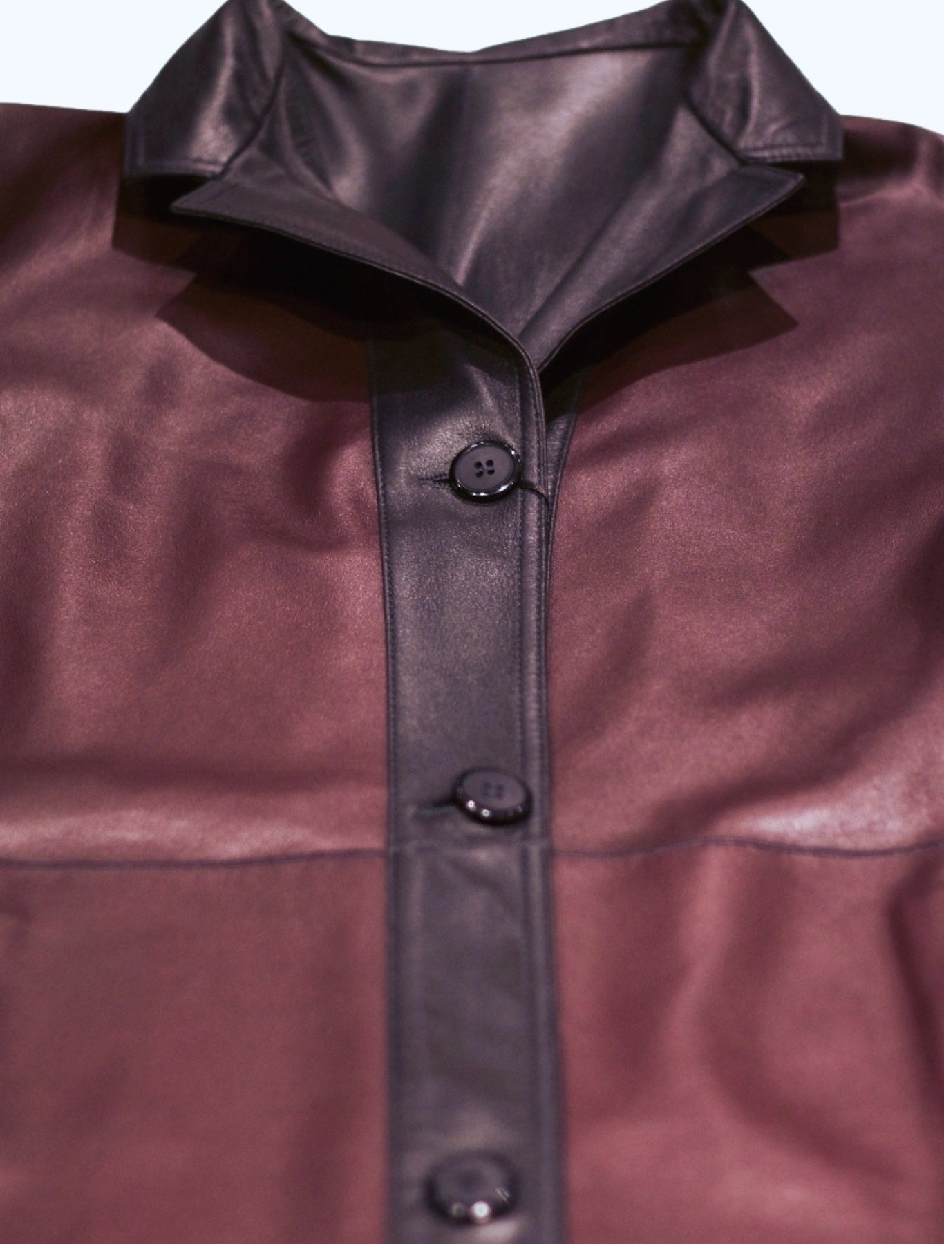 Double Faced Blue & Burgundy Leather Jacket