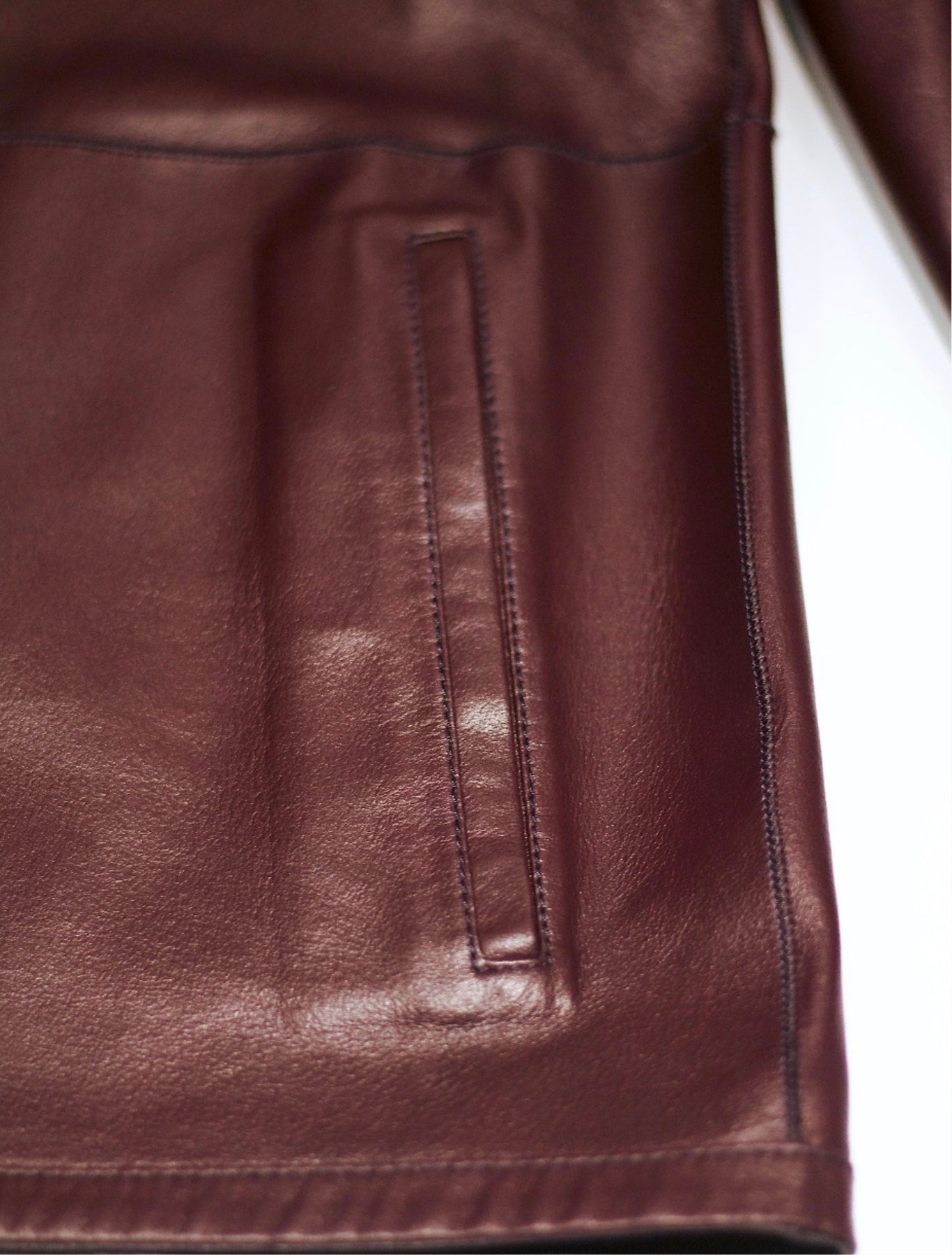 Double Faced Blue & Burgundy Leather Jacket