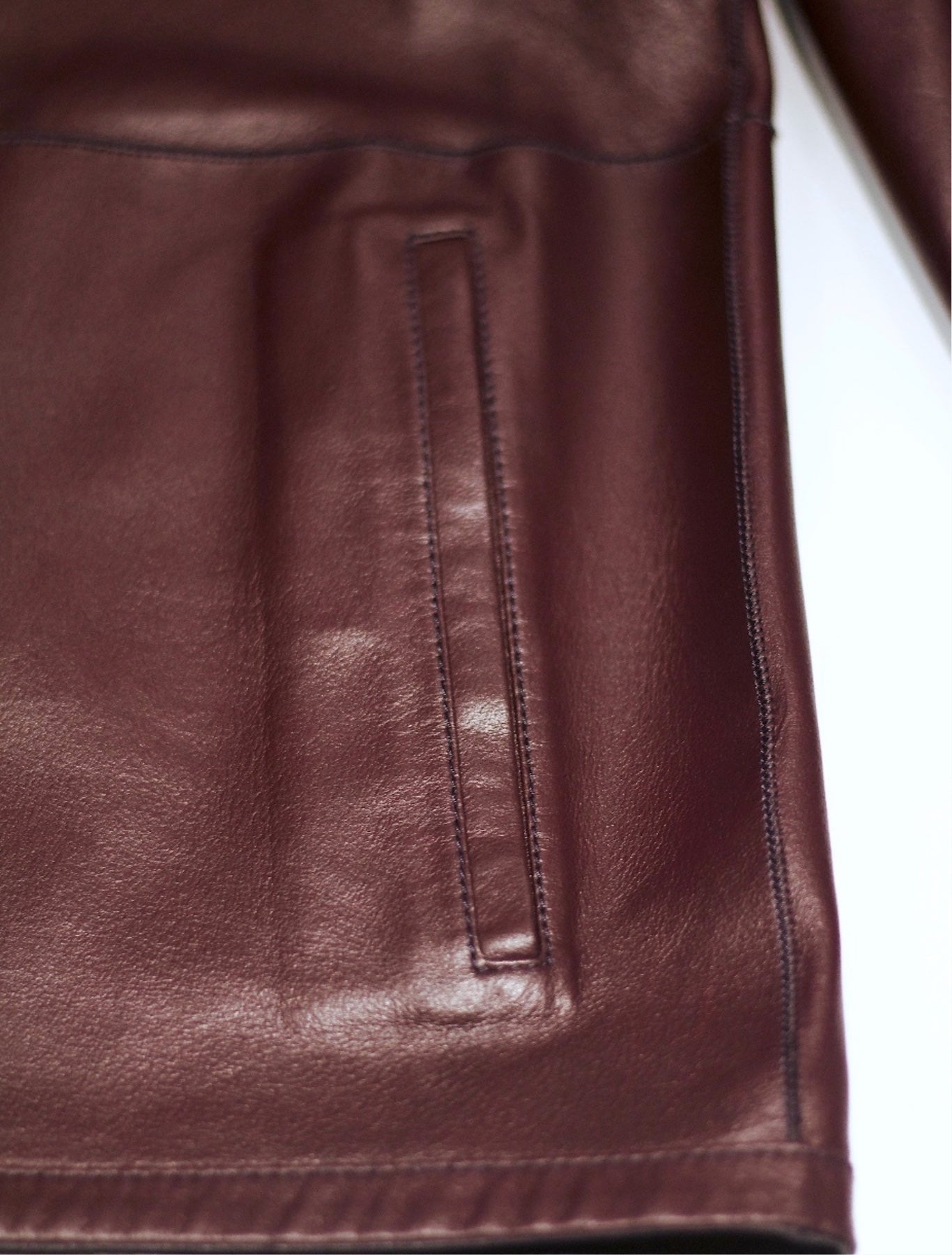 Double Faced Blue & Burgundy Leather Jacket
