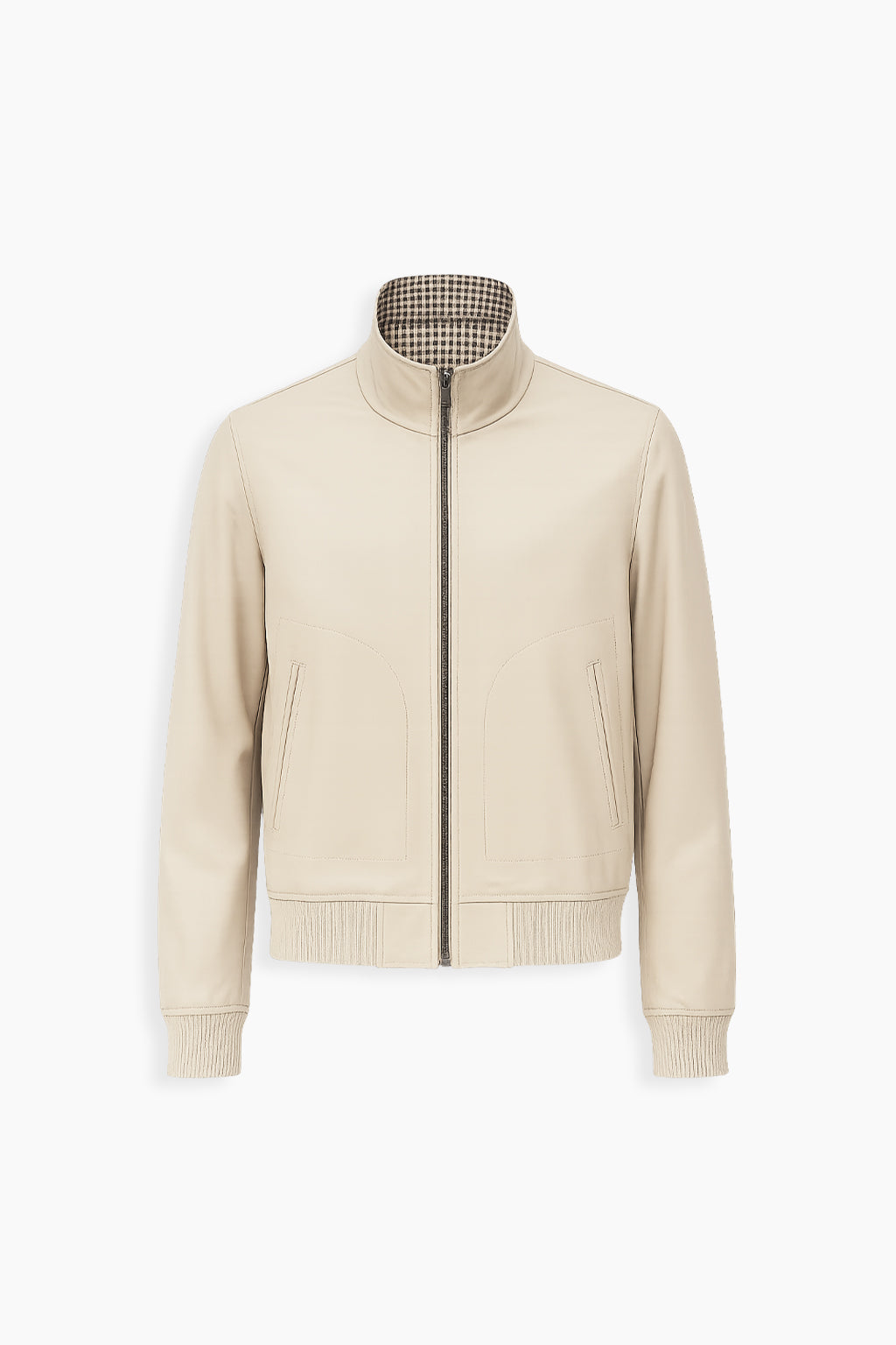 Double Faced Beige Leather Jacket