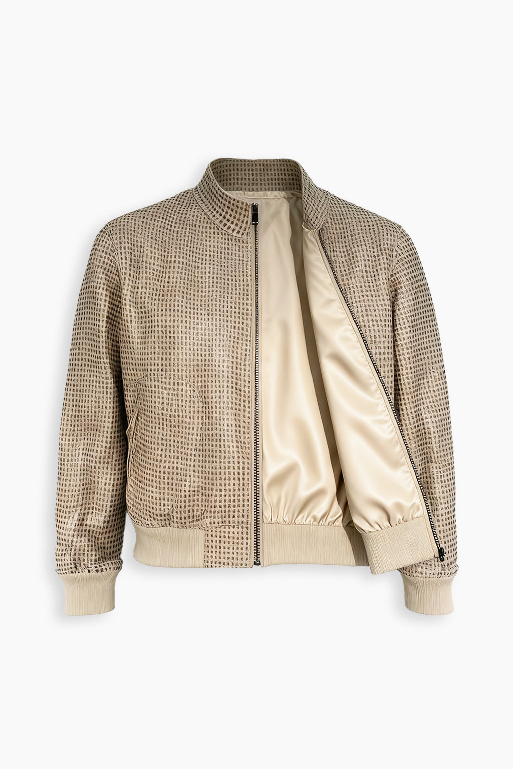 Double Faced Beige Leather Jacket