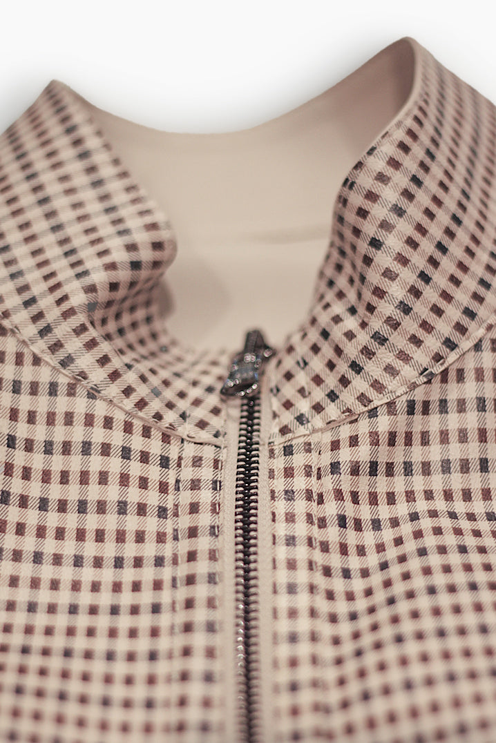 Double Faced Beige Leather Jacket