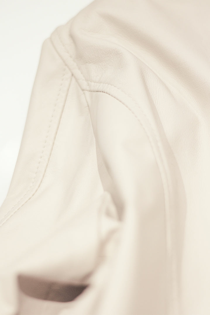 Double Faced Beige Leather Jacket