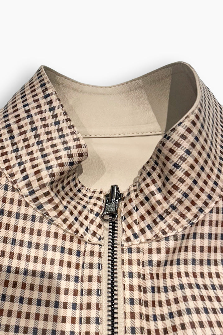 Double Faced Beige Leather Jacket