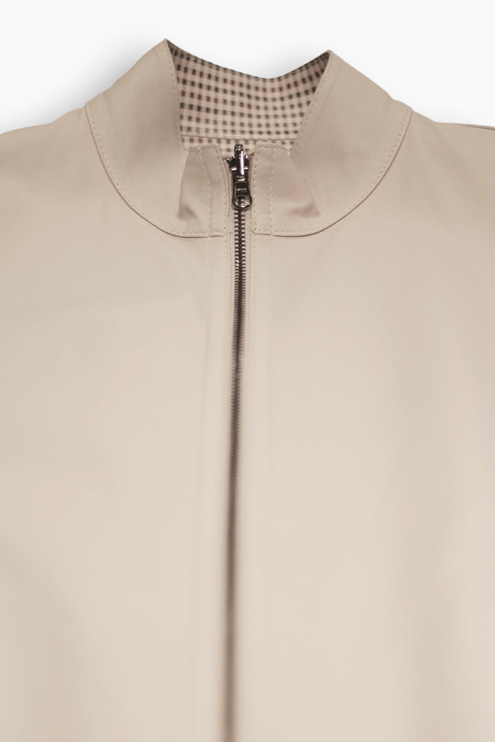 Double Faced Beige Leather Jacket