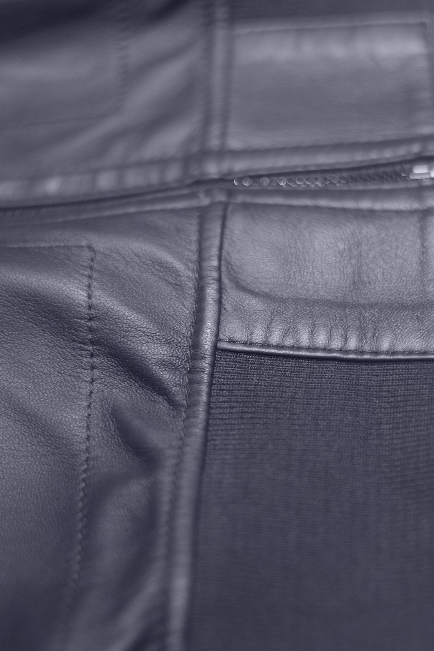 Reversible Blue Leather Jacket