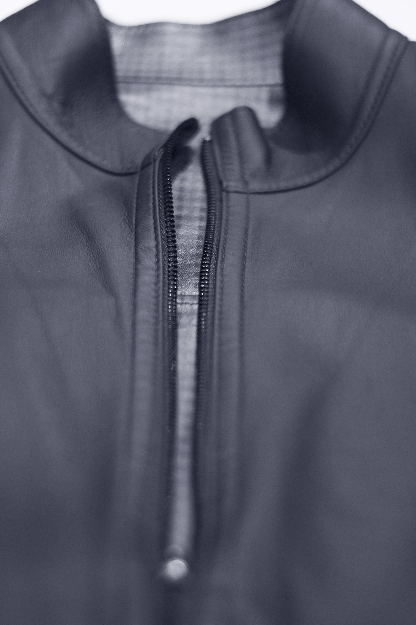 Reversible Blue Leather Jacket