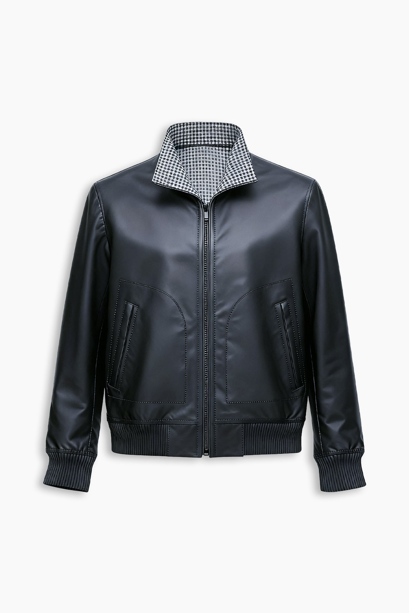 Reversible Blue Leather Jacket